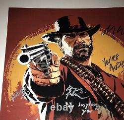 Roger Clark +5 Hand Signed 16x20 RED DEAD REDEMPTION 2 Authentic Auto JSA COA