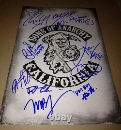 SONS OF ANARCHY Cast(x12) Authentic Hand-Signed 11x17 Photo(Charlie Hunnam)PROOF