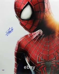 Stan Lee Authentic Signed Spider-Man 16X20 Photo Marvel Comics PSA/DNA 9