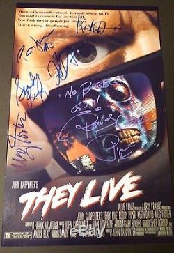 THEY LIVE Authentic Signed (x6) RIP Rowdy Roddy Piper11x17 Photo (EXACT PROOF)