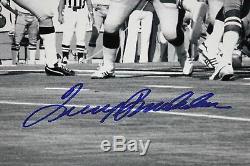 Terry Bradshaw Autographed Steelers 16x20 Passing B&W Photo- JSA W Authenticated