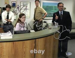 The Office Cast Signed 11x14 Photo Carell+3 Authentic Autograph Beckett Coa 1
