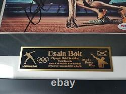 Usain Bolt Autographed 8x10 Photo, Framed, Psa Authentic