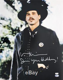 Val Kilmer Tombstone I'm Your Huckleberry Authentic Signed 16X20 Photo BAS 2