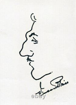 Vincent Price (+) AUTHENTIC ACTOR autograph, handdrawn sketch signed