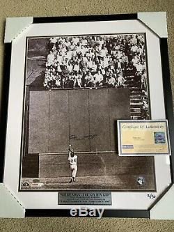 WILLIE MAYS AUTOGRAPHED FRAMED 16X20 PHOTO GIANTS THE CATCH Authentic