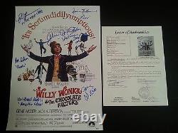 WILLY WONKA Cast(x6) Authentic Hand-Signed GENE WILDER 12x18 Photo (JSA LOA)
