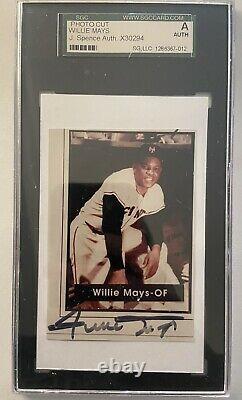 Willie Mays HOF Giants Signed Photo Cut Autographed SGC JSA Authentic AUTO