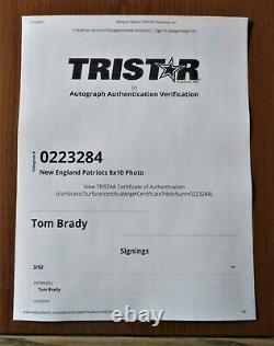 2002 Tom Brady Signé 8x10 Tristar Coa Auto Autographié 100% Authentic Rare