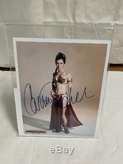 2009 Mint Conditon Star Wars Carrie Fisher Autographié 8x10 Assermentée Photo