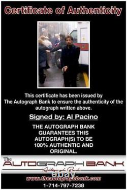 Al Pacino authentique photo signée de célébrité 11x14 avec certificat d'authenticité - Y11.