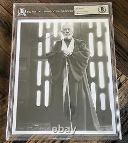 Alec Guinness Star Wars Authentique Signé Obi Wan Kenobi 8x10 Photo Bas Slabbed