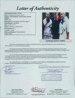 Arnold Palmer, Gary Player, Jack Nicklaus Signature Photo 8x10 Jsa Assermentée