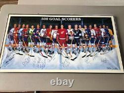 Authentic 500 Goal Scorers Poster Signé Par 17 Et Ron Lewis Howe Hull