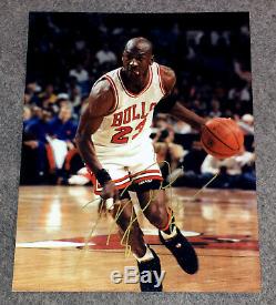Authentique Michael Jordan Autographed Bulls 8x10 Photo Couleur Des Début Des Années 1990