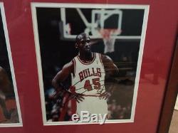 Authentique Michael Jordan Signé Autograph 8x10x4 New Matted Photo Encadrée Avec Coa +