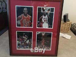Authentique Michael Jordan Signé Autograph 8x10x4 New Matted Photo Encadrée Avec Coa +