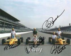 Authentique Signé 1988 Indy 500 Front Row Mears Sullivan Al Unser Penske Photo