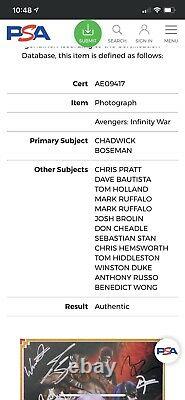 Avengers Infinity War Cast Sign 13x Framed Print Psa/dna Ae09417 Authentifié
