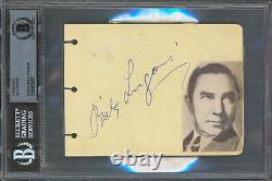 Bela Lugosi Dracula Authentique Signé 4.35x6 Page D'album Autographiée Bas Slabbed