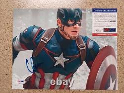 Chris Evans A Signé La Photo Psa Adn Coa Captain America Authentic Auto Avengers