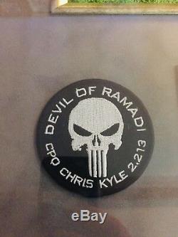 Chris Kyle Authentic Original Signé Autograph Framed Navy Seal Sniper Photo Jsa