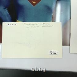 Christopher Reeve 1985 Superman Signé Autograph Index Card Jsa Authentifié