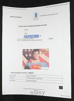 Christopher Reeve Superman Autograph (bas Beckett Assermentée) Signé