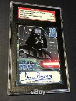 Dave David Prowse Darth Vader Star Wars Autographié Signé Carte Sgc Authentique
