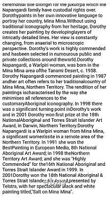 Dorothy Napangardi -avec Certificat D'authenticité + Photo. Prix Redressé
