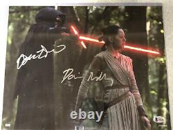 Driver & Ridley Signé Star Wars 11x14 Photo Auto Beckett Coa Topps Authentic