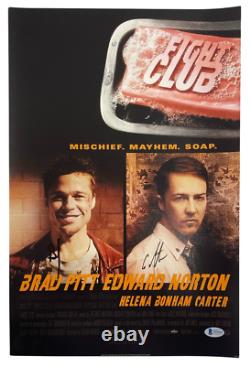 Ed Norton Brad Pitt Signé 12x18 Photo Fight Club Autographe Authentique Beckett