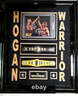 Hulk Hogan Et L'ultime Guerrier Signé Ceintures Encadrées Et Photo Psa Authentifié
