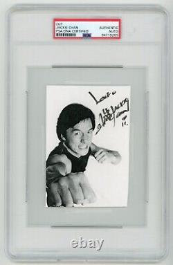 Jackie Chan Authentic Signed Autographied Cut Signature Psa Adn Encastré