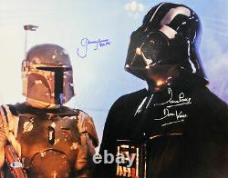 Jeremy Bulloch & David Prowse Star Wars Authentic Signé 16x20 Photo Bas 1