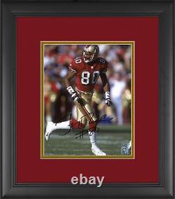 Jerry Rice San Francisco 49ers Encadrée Signé 8x10 Red Running Solo Photo
