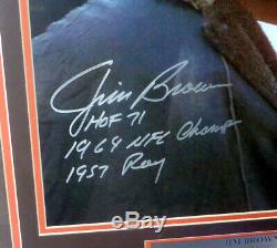 Jim Brown Autographié Authentique Signé Avec Cadre Photo 16x20 Browns Psa / Adn 146661