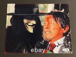 John Hurt a signé une photo 8x10, authentique, COA Autographe V pour Vendetta Sutler