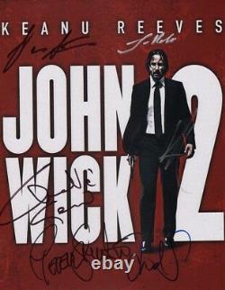 John Wick Chapitre 2 Cast(x6) Authentic Hand-signé Keanu Reeves 11x14 Photo