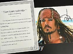 Johnny Depp Autographié 8x10 Photo, Signé, Authentique, Pirates, Coa