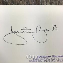 Jonathan Brandis Authentic Autographied 4x6 Seaquest Photo Card Extrêmement Rare