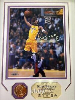 Kobe Bryant Autograph Picture Authenticité Certificat Highland Mint 24k Seulement 48
