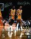 Lakers Magic Johnson & Kareem Abdul Jabbar Authentique Signé 8x10 Photo Bas