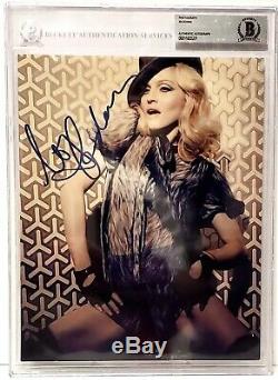 Madonna Authentique Signé Autographié Photo 8x10 Psa / Adn Et Beckett Bas Slabbed