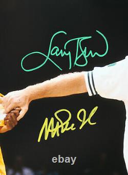 Magic Johnson & Larry Bird Authentic Signed 16x20 Retirement Photo Bas Témoin
