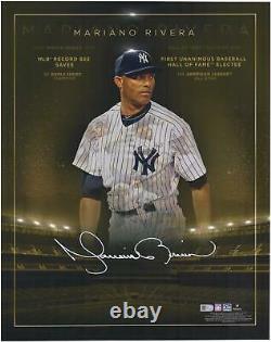 Mariano Rivera New York Yankees Autographié 16 X 20 Années D'or Photographie