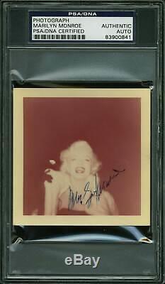 Marilyn Monroe Authentique Signée 3.5x3.5 Couleur Instantané 1955 Photo Psa Slabbed 1