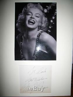 Marilyn Monroe Scarce Main Authentique Vintage Original Signe 1959s Autograph