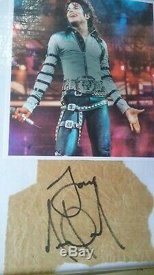 Michael Jackson Autographié Authentique Signé Paper Cut Avec Photo Dans Cadre