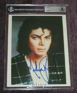Michael Jackson Signé 8 X 10 Photo Beckett Authentifié Et Encapsulé